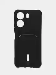 Черный чехол Xiaomi Redmi 13C / Poco C65, Редми 13С / Поко С65, силиконовый с карманом для карты