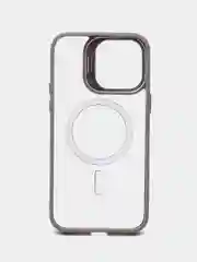 Серый чехол с подставкой и защитой камер для iPhone Айфон 11, 12, 13, 14, 15, Pro, Pro Max, Plus