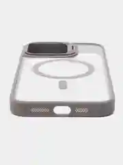 Серый чехол с подставкой и защитой камер для iPhone Айфон 11, 12, 13, 14, 15, Pro, Pro Max, Plus