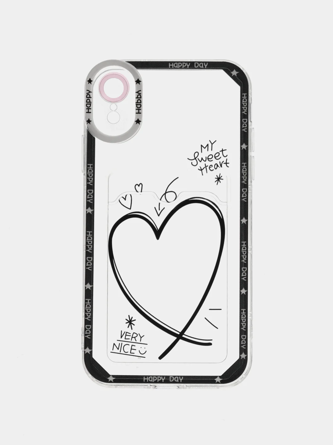 Черный чехол с карманом для карт iPhone X,Xr,11,12,13,14,15,Pro,Max,айфон,kpop,прозрачный,силикон