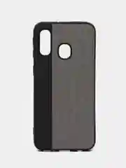 Черный чехол Samsung A40 текстурный под джинсу