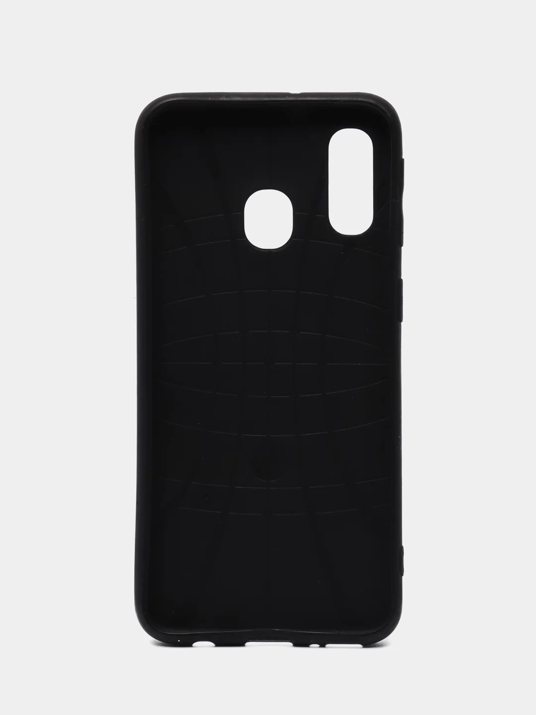 Черный чехол Samsung A40 текстурный под джинсу