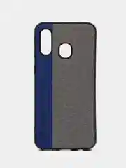 Синий чехол Samsung A40 текстурный под джинсу