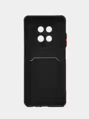 Черный чехол для Realme 12 5G ( Реалми 12 5 джи), с карманом для карт