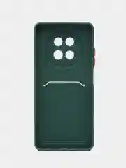 Тёмно-зелёный чехол для Realme 12 5G ( Реалми 12 5 джи), с карманом для карт