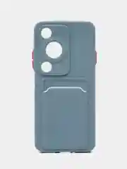Серый меланж чехол для HUAWEI Nova Y72 (Хуавей Нова у72), с карманом для карт