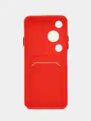 Красный чехол для HUAWEI Nova Y72 (Хуавей Нова у72), с карманом для карт