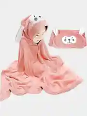 Коралловый халат-пончо детский, уголок  для мальчиков и девочек
