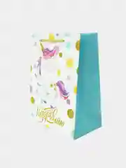 Розовый пакеты подарочные с глиттером 18*10*23 см Кошечка, Кит, Лама "Пой! Танцуй! Не паникуй"