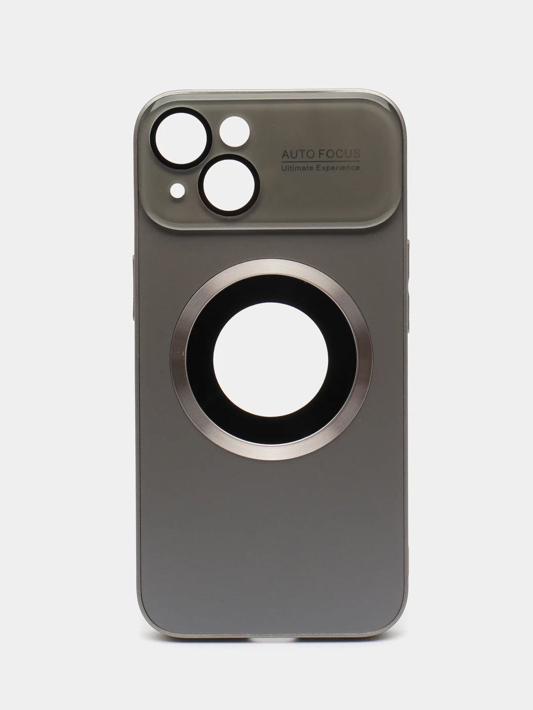 Серый чехол на iPhone 12/13/14/15/Pro/Max/Plus c Magsafe