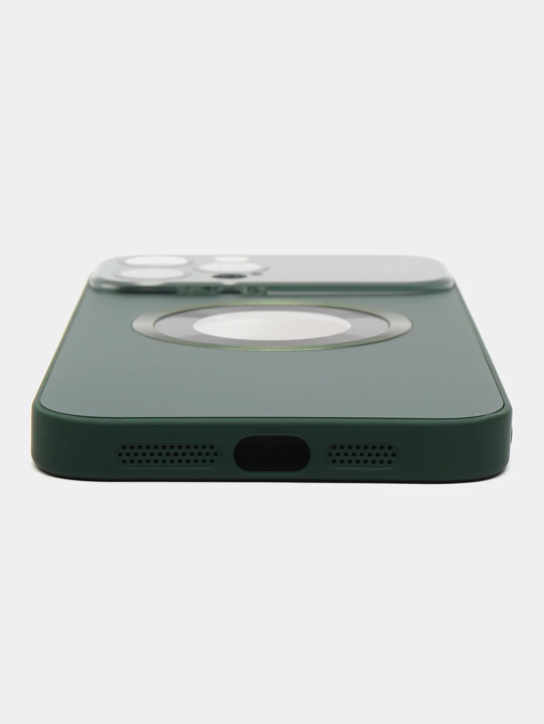 Тёмно-зелёный чехол на iPhone 12/13/14/15/Pro/Max/Plus c Magsafe
