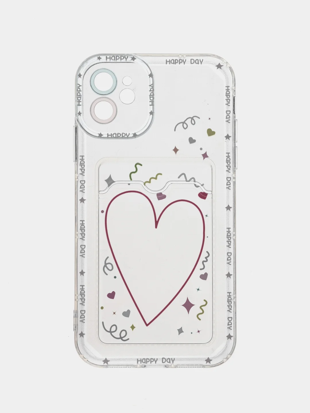 Синий чехол с карманом для карт iPhone X,Xr,11,12,13,14,15,Pro,Max,айфон,kpop,прозрачный,силикон