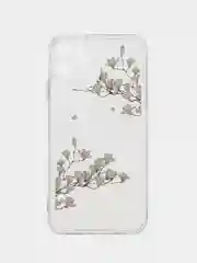 Бежевый чехол для iPhone 7,8,SE,XR,XS,11,12,13,14,15,Pro,Max,Plus, на айфон, прозрачный, с цветами