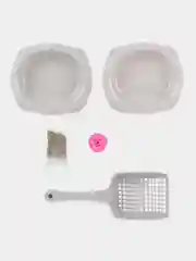 Серый меланж набор для кошек и котят: лежанка, когтеточка, лоток, миска, совок, кошачья мята