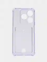 Лавандовый чехол для Tecno Spark 10 / 10C (Техно Спарк 10 / 10С) с карманом для карт, прозрачный
