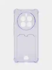 Лавандовый чехол для Realme 12 Pro Plus 5G (Реалми 12 Про+ 5 джи)с карманом для карт, прозрачный