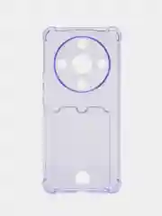 Лавандовый чехол для Honor X9B (Хонор Х9б) с карманом для карт, прозрачный