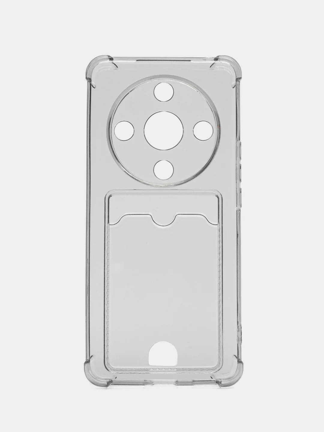 Тёмно-серый чехол для Honor X9B (Хонор Х9б) с карманом для карт, прозрачный