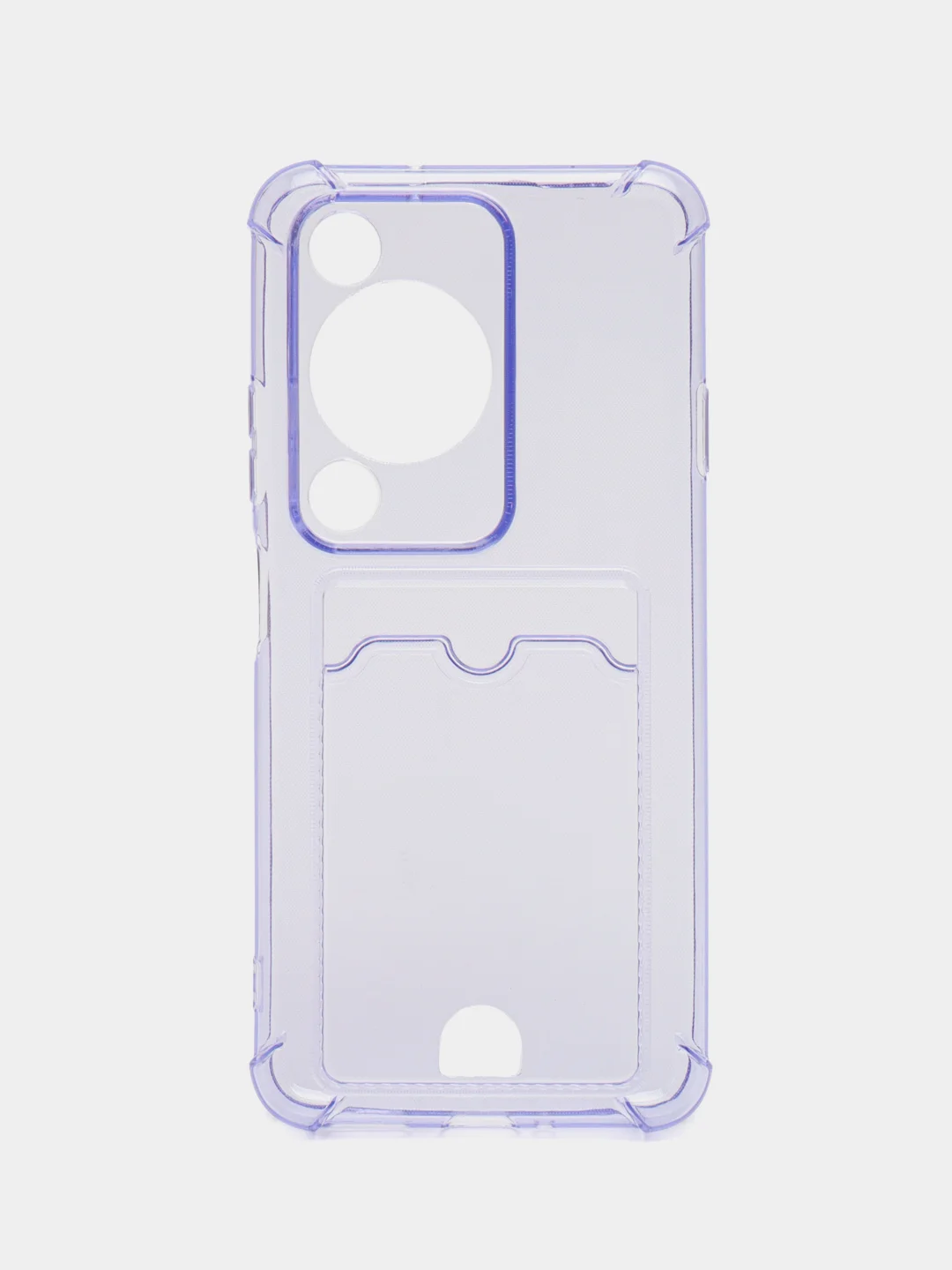 Лавандовый чехол для HUAWEI Nova Y72 (Хуавей Нова у72) с карманом для карт, прозрачный
