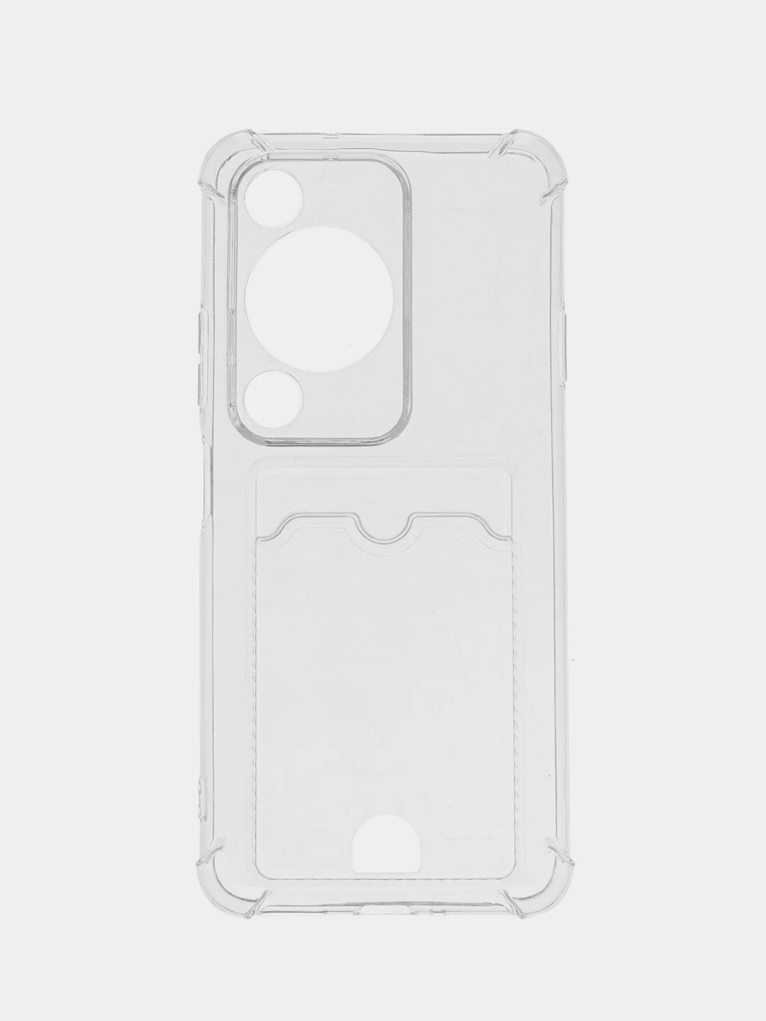 Прозрачный чехол для HUAWEI Nova Y72 (Хуавей Нова у72) с карманом для карт, прозрачный