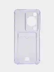 Лавандовый чехол для HUAWEI Nova Y72 (Хуавей Нова у72) с карманом для карт, прозрачный
