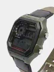Зелёный хаки часы электронные CASIO AE-1200
