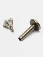 Серебряный титановый лабрет с кристаллом, трагус, хеликс, мочка уха