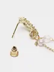 Серьги длинные висячие "Синие бабочки" с жемчужинками
