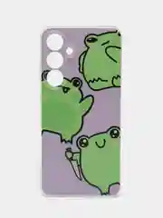 Лавандовый чехол на Samsung Galaxy S24 FE 5G / Самсунг S24 FE прозрачный, с принтом, защита камеры