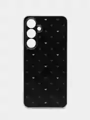 Черный чехол на Samsung Galaxy S24 FE 5G / Самсунг S24 FE прозрачный, с принтом, защита камеры