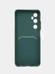 Тёмно-зелёный чехол для Realme C65 (Реалми С65), с карманом для карт