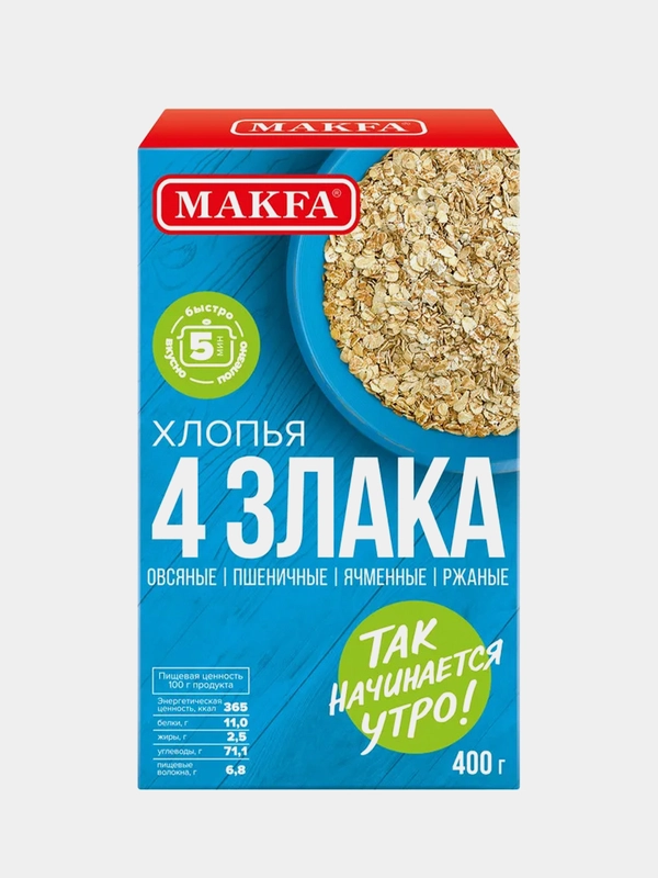Хлопья MAKFA 4 злака, 400 г