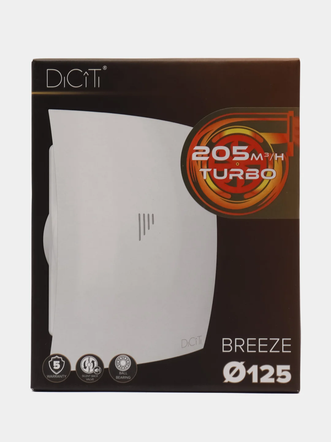 Вытяжной вентилятор 125 с обратным клапаном BREEZE 5C TURBO