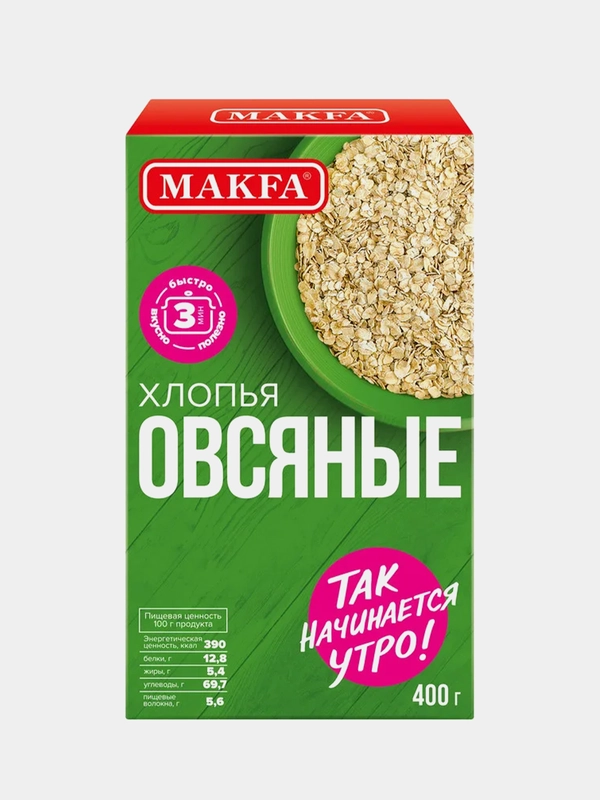 Хлопья MAKFA Овсяные, 400 г
