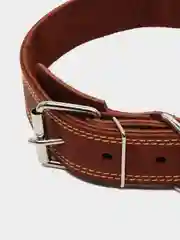 Карамельный ошейник из натуральной кожи для крупных собак,  двуслойный, усиленный с подпряжником