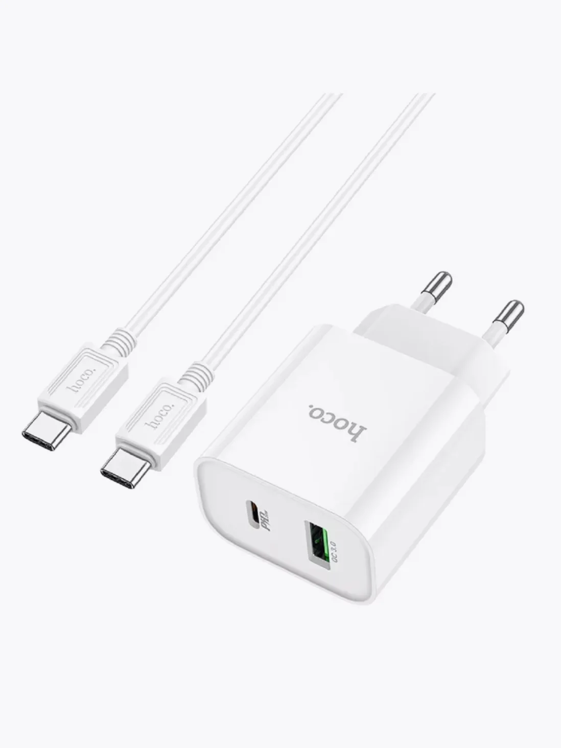 HOCO C80A Plus Rapido блок питания с проводом, 1 USB+Type-C, PD20W+QC3.0, кабель Type-C