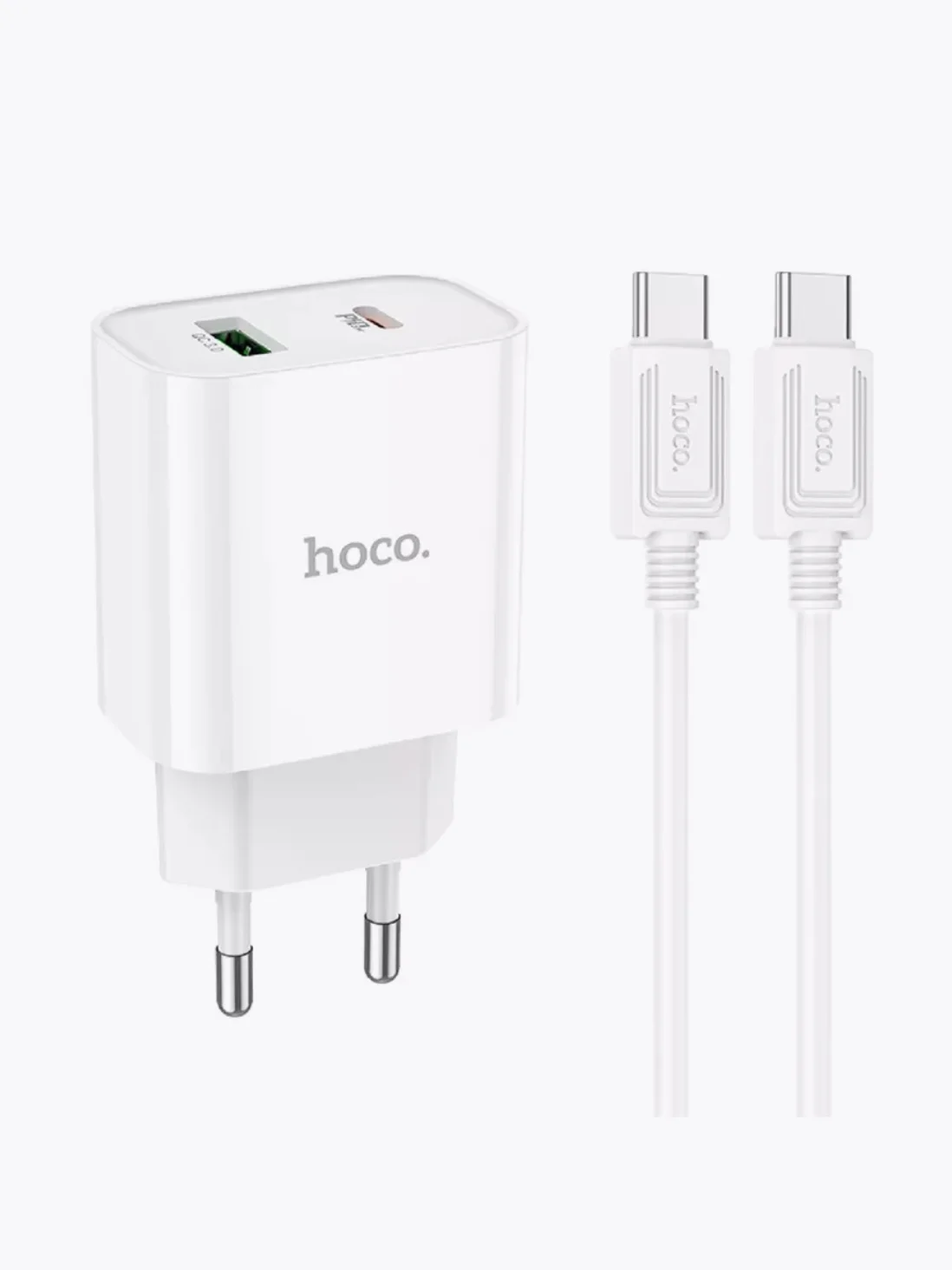HOCO C80A Plus Rapido блок питания с проводом, 1 USB+Type-C, PD20W+QC3.0, кабель Type-C