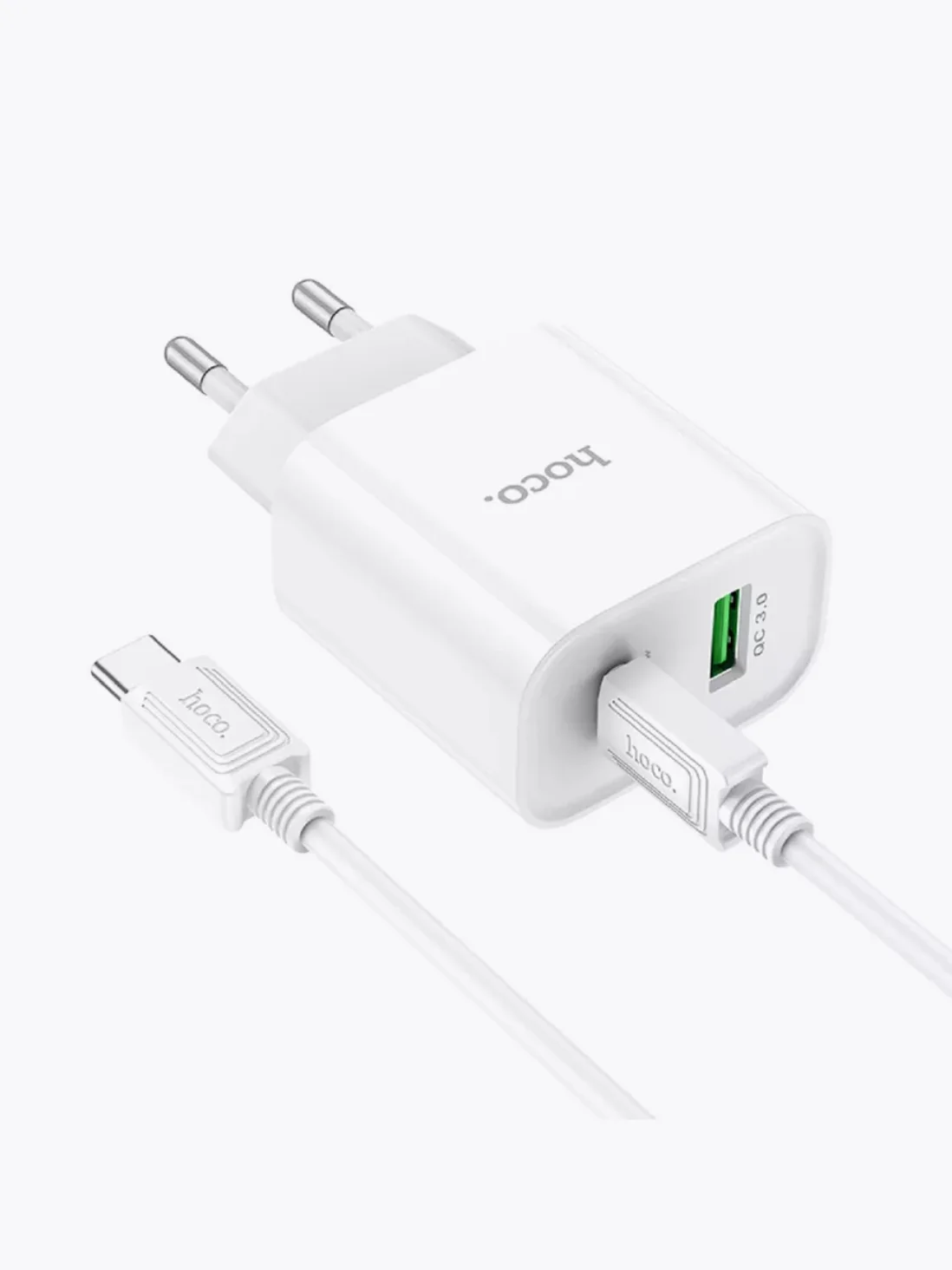 HOCO C80A Plus Rapido блок питания с проводом, 1 USB+Type-C, PD20W+QC3.0, кабель Type-C