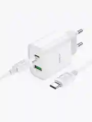 HOCO C80A Plus Rapido блок питания с проводом, 1 USB+Type-C, PD20W+QC3.0, кабель Type-C