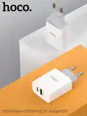 HOCO C80A Plus Rapido блок питания с проводом, 1 USB+Type-C, PD20W+QC3.0, кабель Type-C