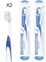 Зубная щетка Sensodyne Бережный Уход для чувствительных зубов, мягкая, синяя, 2 шт