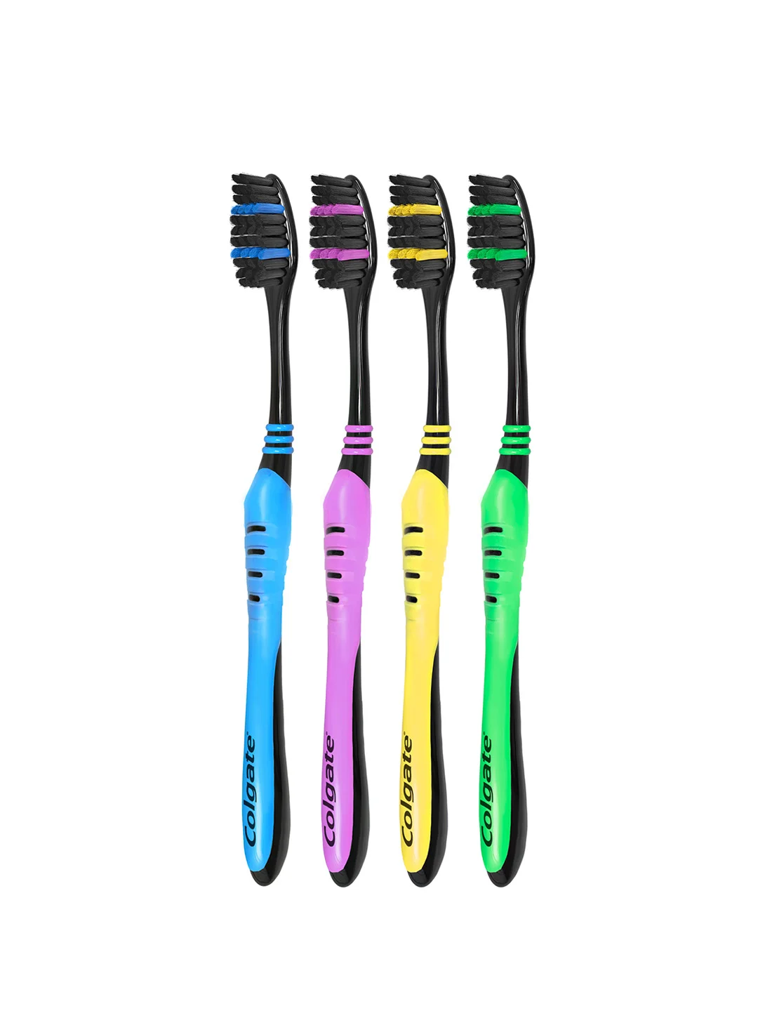 Зубная щетка Colgate Super Flexi Black, средней жесткости, набор из 4 шт, 2 упаковки