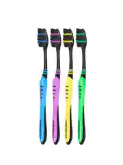 Зубная щетка Colgate Super Flexi Black, средней жесткости, набор из 4 шт, 2 упаковки