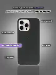Чехол для iPhone 15 Pro Max, iPhone 15 Pro, iPhone 15, карбон, кевлар, MagSafe, ТИТАН