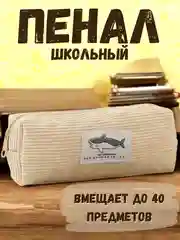 Бежевый пенал школьный, органайзер для школы
