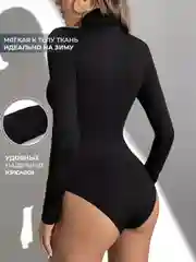 Красный боди-водолазка с длинным рукавом, базовая, из хлопка