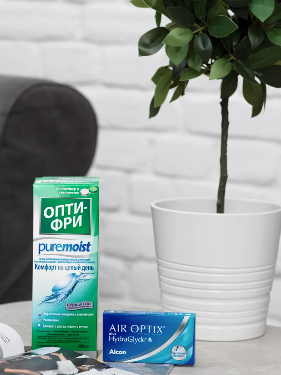 Контактные линзы Air Optix Plus HydraGlyde, 3pk (+3.00) - (-8.00) / BC 8.6