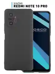 Чехол для Xiaomi Redmi Note 10 Pro силиконовый ROSCO матовый тонкий с защитой камер бортик