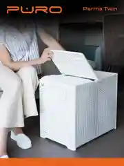 Белый корзина складная для хранения белья и вещей PURO PARMA TWIN