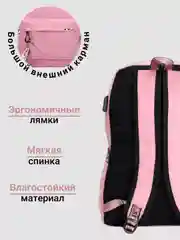 Розовый городской рюкзак, портфель с USB зарядкой, женский, детский, школьный